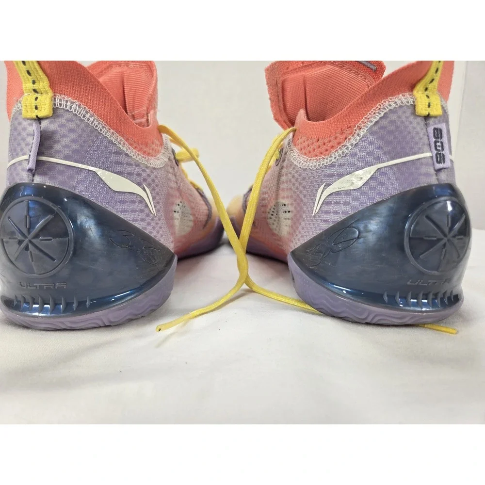 Li-Ning Wade 808 2 Ultra Basketball Shoes Men 7 Yellow Purple ABAU047-4 Athletic